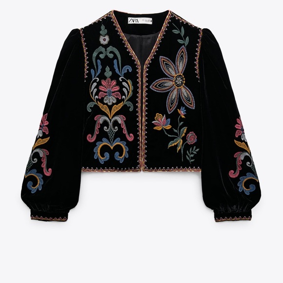 Zara Jackets & Blazers - NWT Zara Embroidered Blazer Jacket XS